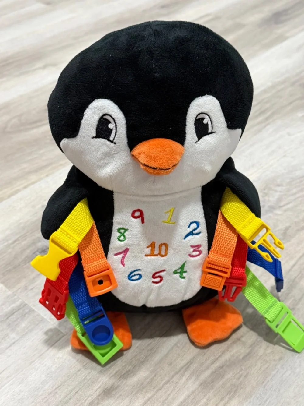 Buckle Toys Blizzard Penguin Montessori Activity Plush Buckle Learning Toy